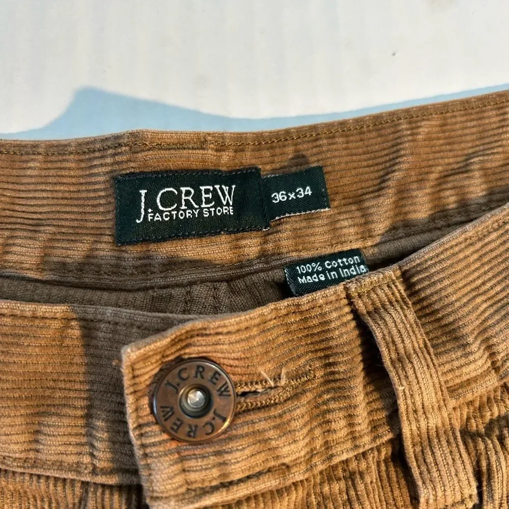 J Crew Men's Brown Corduroy Pants Size 36